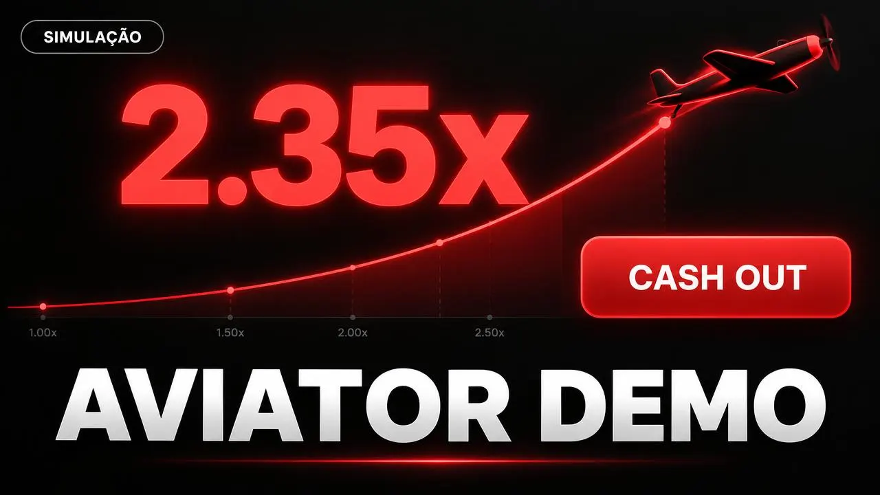 Ilustração de simulação do Aviator com multiplicador 2.35x e botão Cash Out